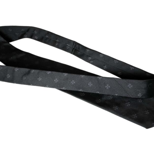 Sidenslips i svart med invävda grå frimurarkors Svenska Frimurare