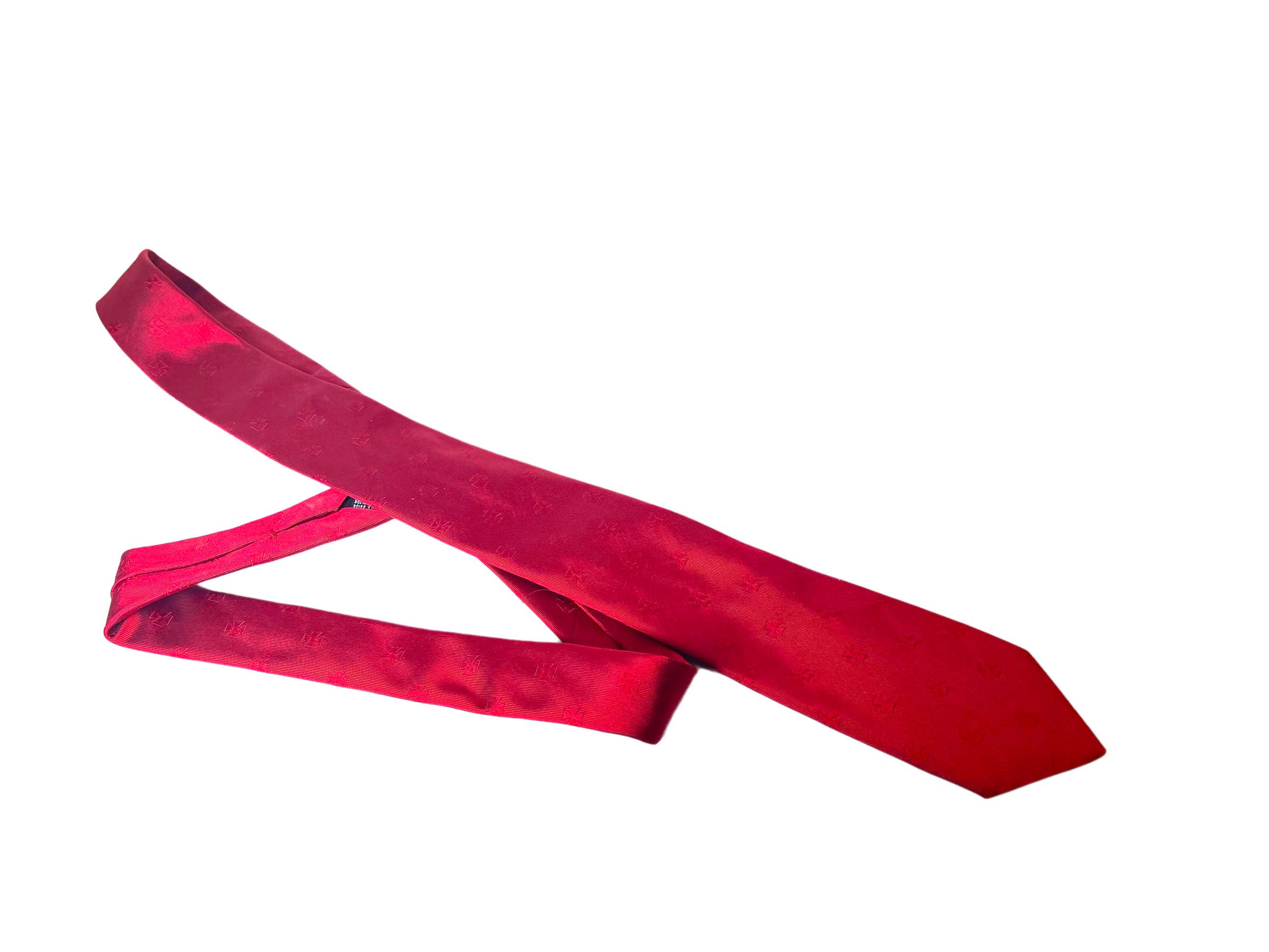 Sidenslips i rött med röda invävda frimurarkors Svenska Frimurare